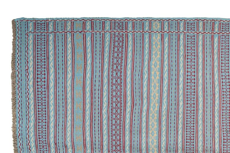Kelim Kordi · Handgewebt – Blau, 248x171 cm
