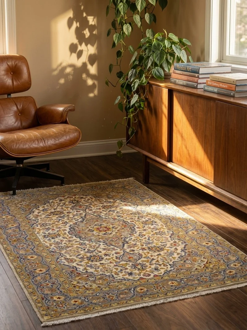 Kashan · Handgeknüpft – Beige, 169x113 cm