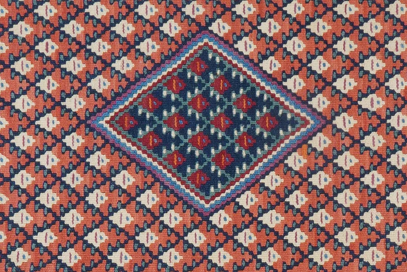 Kelim Senneh · Handgewebt – Rot, 86x62 cm