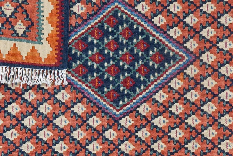 Kelim Senneh · Handgewebt – Rot, 86x62 cm