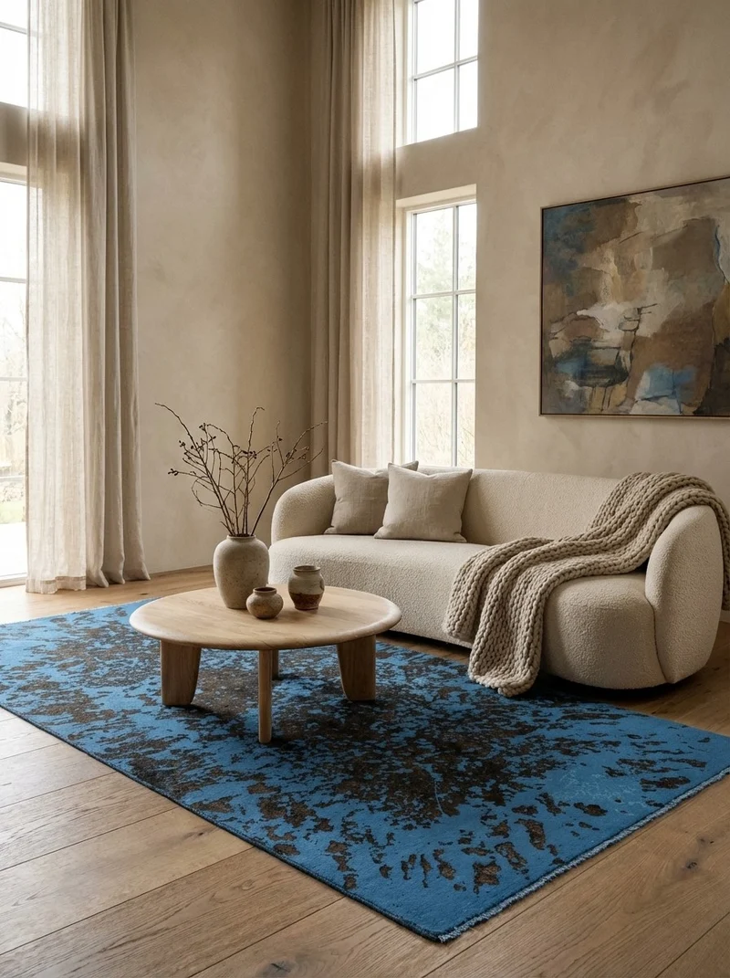 Vintage · Handgeknüpft – Blau, 295x145 cm