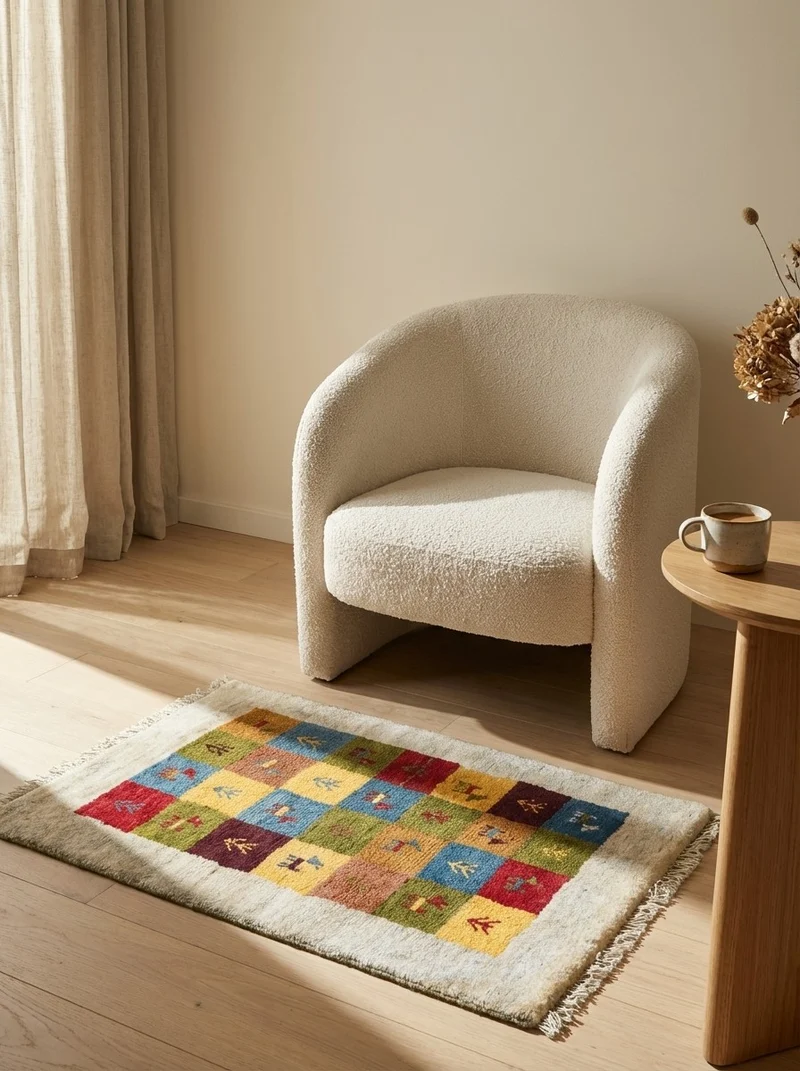 Gabbeh Sonnat · Handgeknüpft – Bunt, 90x61 cm