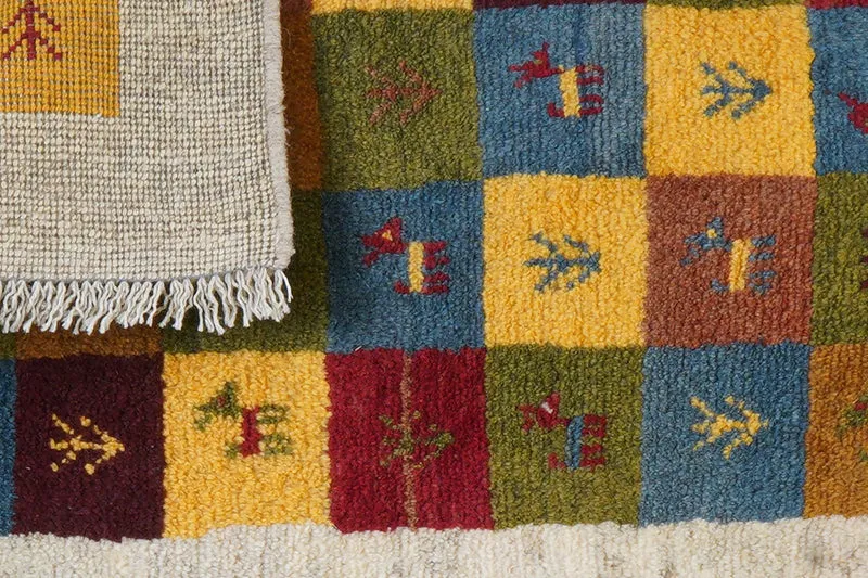 Gabbeh Sonnat · Handgeknüpft – Bunt, 90x61 cm