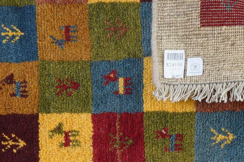 Gabbeh Sonnat · Handgeknüpft – Bunt, 90x61 cm