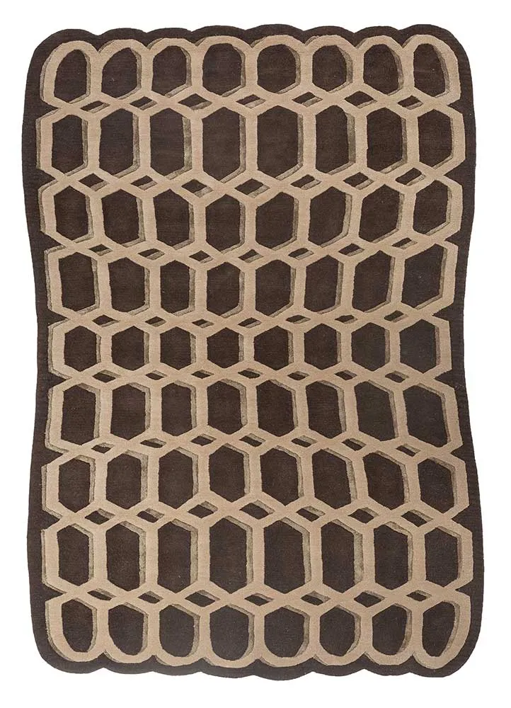 Wollteppich sonderform - 180 x 270 cm - beige