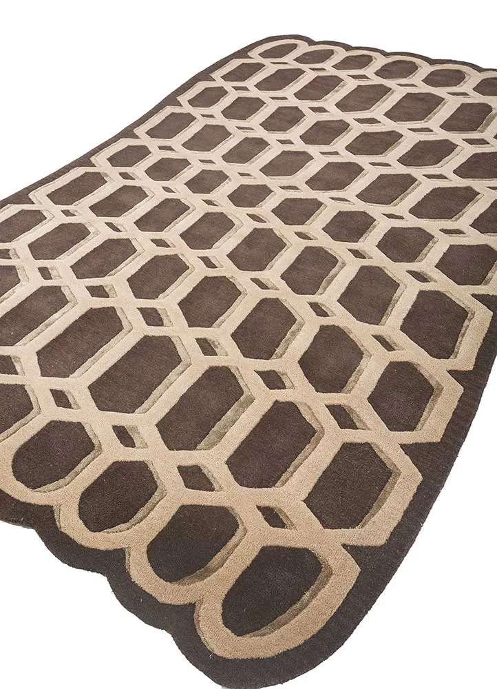 Wollteppich sonderform - 180 x 270 cm - beige