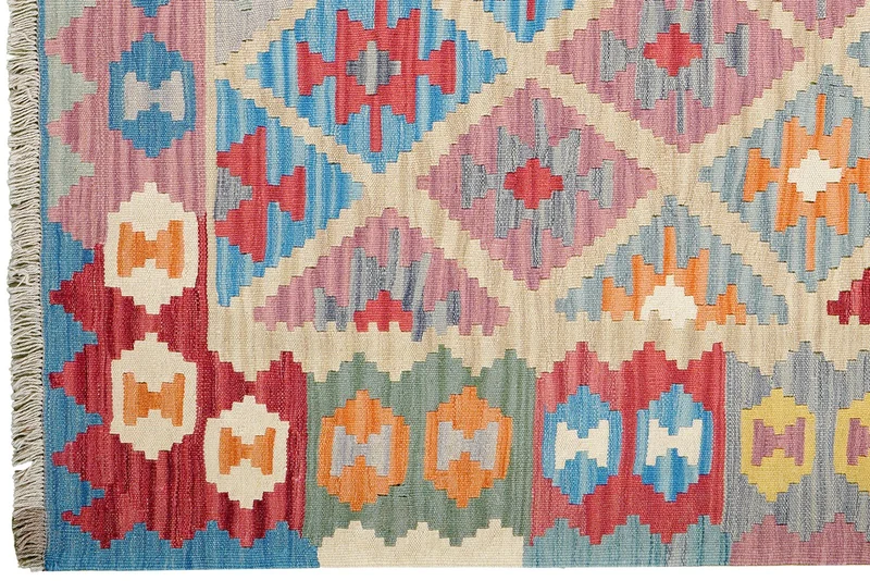 Kelim Gashgai · Handgewebt – Beige, 189x122 cm