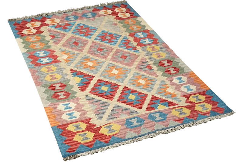 Kelim Gashgai · Handgewebt – Beige, 189x122 cm