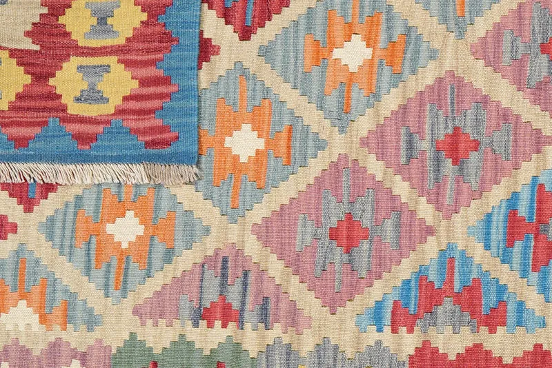 Kelim Gashgai · Handgewebt – Beige, 189x122 cm