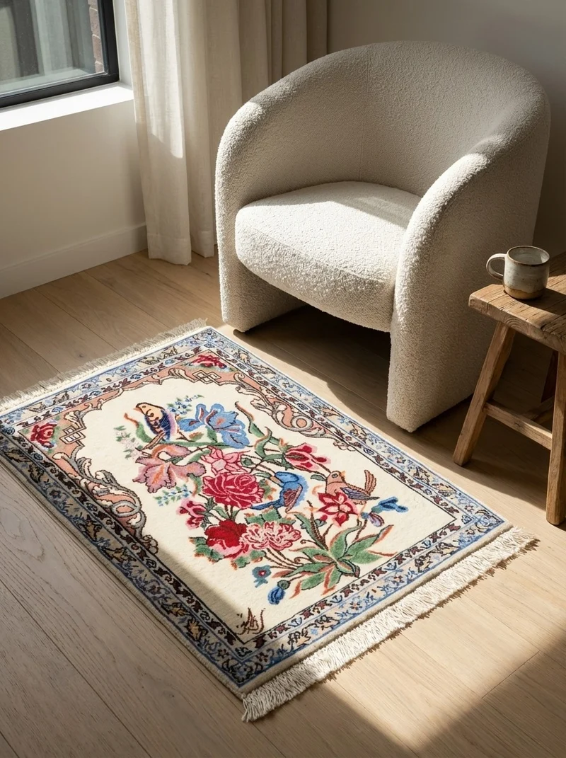 Isfahan · Handgeknüpft – Beige, 53x39 cm