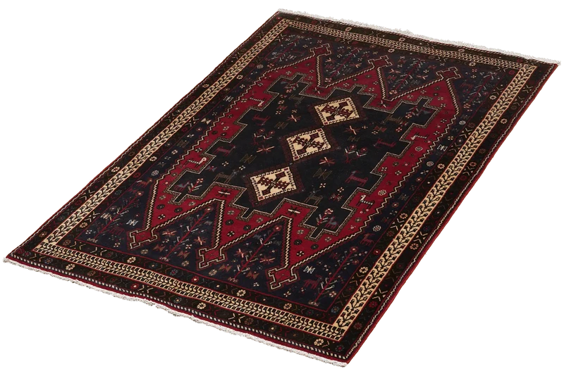 Afshar · Handgeknüpft – Blau, 219x148 cm