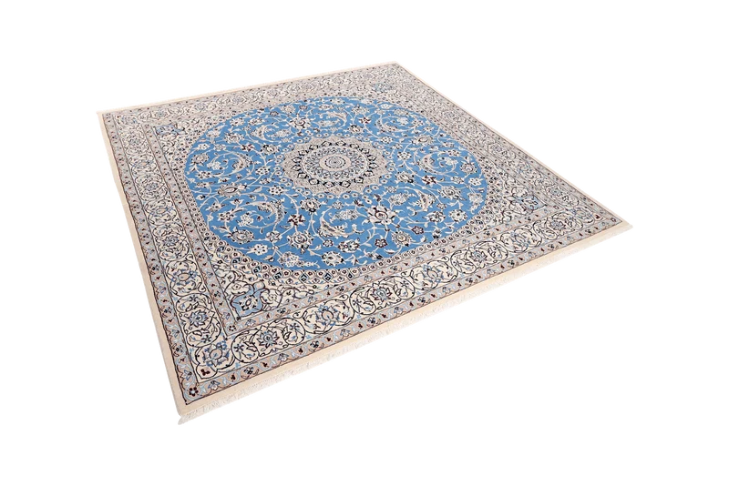 Nain 9La · Handgeknüpft – Blau, 210x203 cm