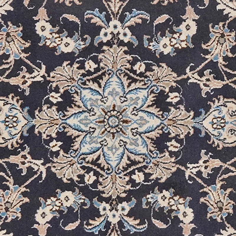 Nain 12La · Handgeknüpft – Blau, 136x89 cm