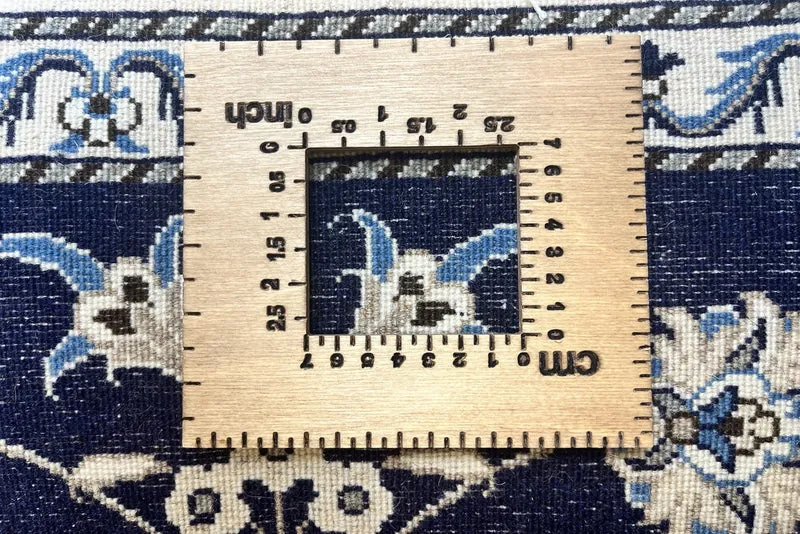 Nain 12La · Handgeknüpft – Blau, 136x89 cm