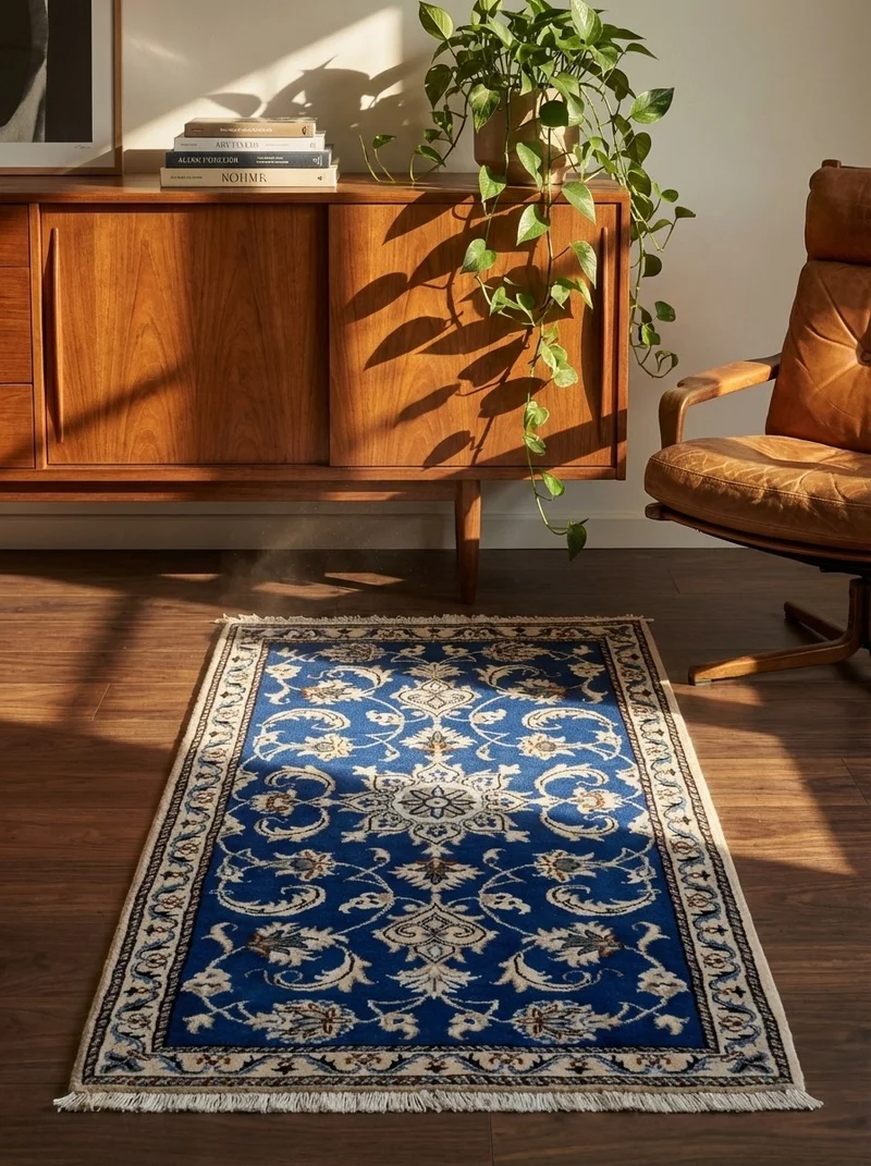 Nain 12La · Handgeknüpft – Blau, 136x72 cm
