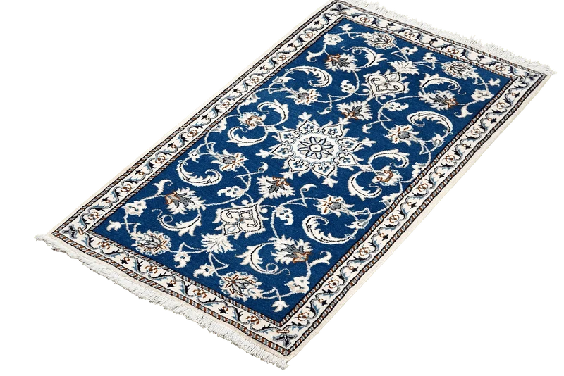 Nain 12La · Handgeknüpft – Blau, 136x72 cm