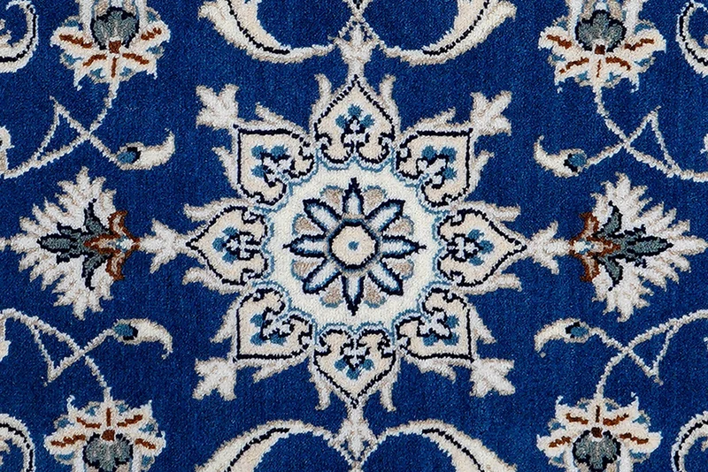 Nain 12La · Handgeknüpft – Blau, 136x72 cm