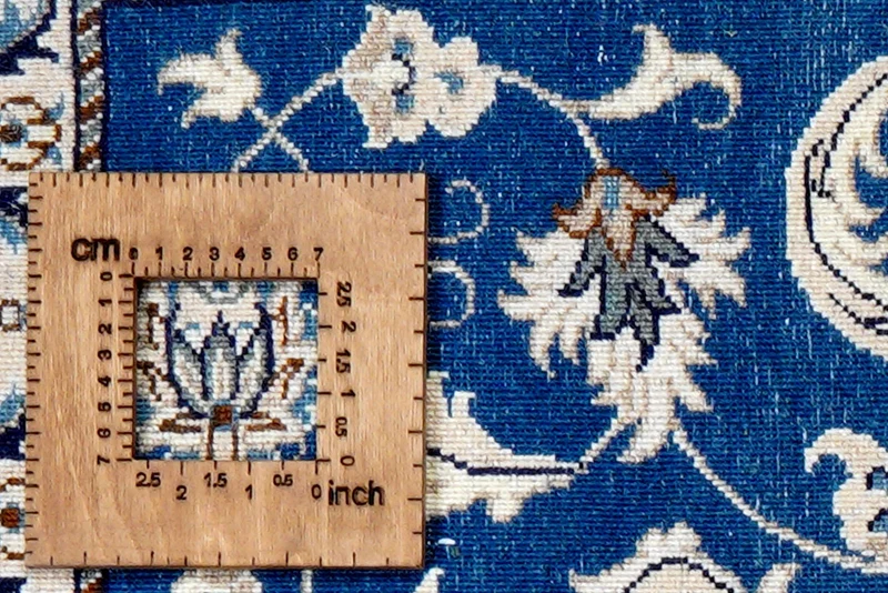 Nain 12La · Handgeknüpft – Blau, 136x72 cm