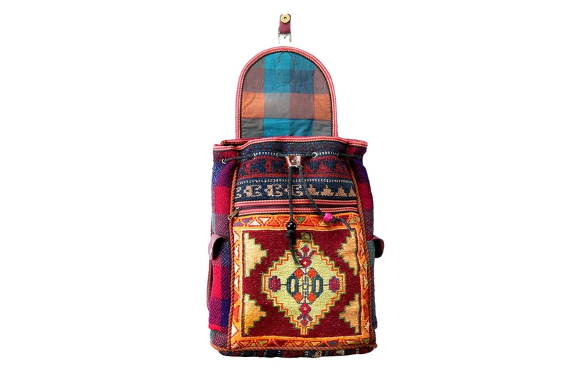 Kelim Bag · Handgefertigt – Bunt, 47x36 cm