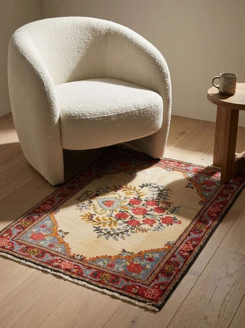 Kashan · Handgeknüpft – Beige, 84x63 cm