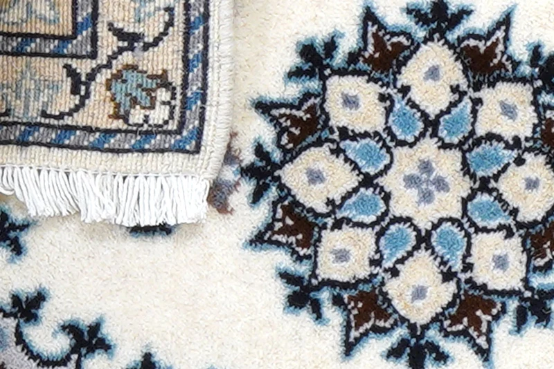 Nain 12La · Handgeknüpft – Beige, 59x39 cm