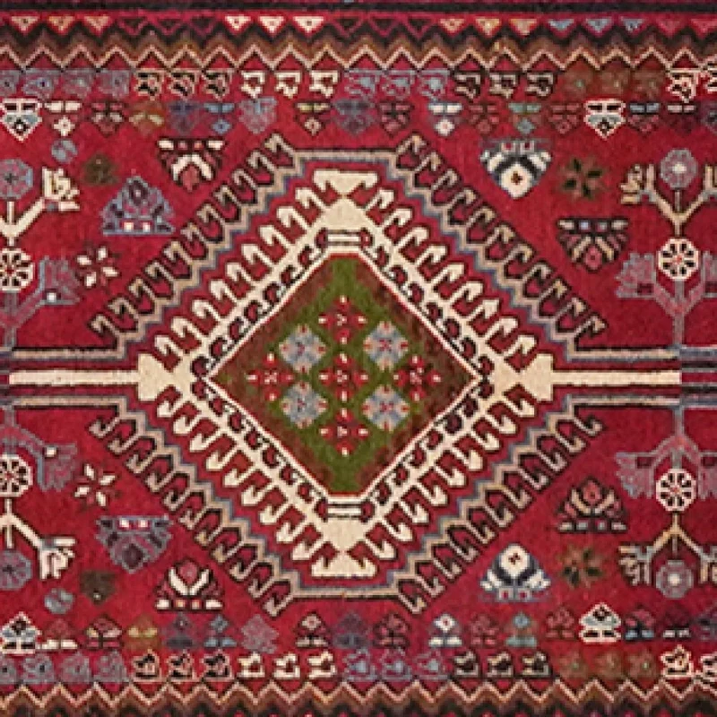 Yalameh · Handgeknüpft – Rot, 394x80 cm