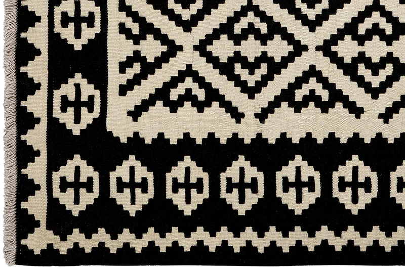 Kelim Gashgai · Handgewebt – Schwarz, 155x106 cm