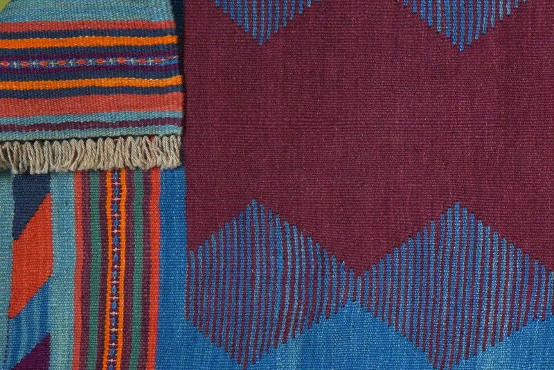 Kelim Gashgai · Handgewebt – Violett, 210x66 cm