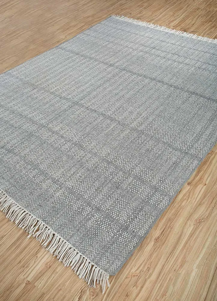 Wollteppich - 165 x 210 cm - grau