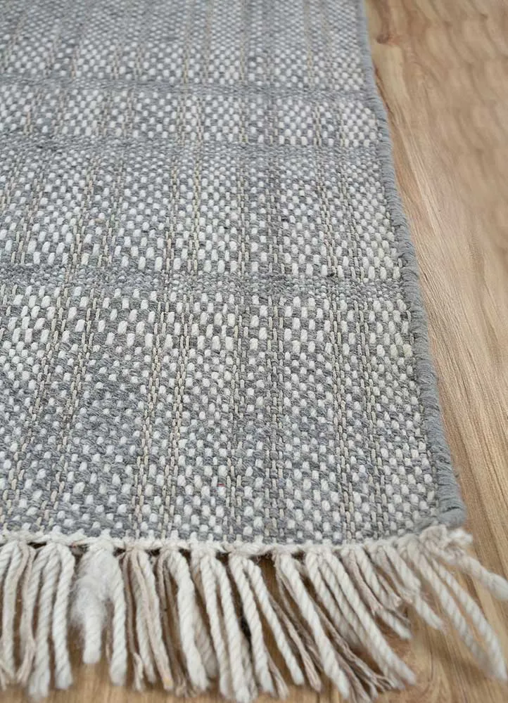 Wollteppich - 165 x 210 cm - grau