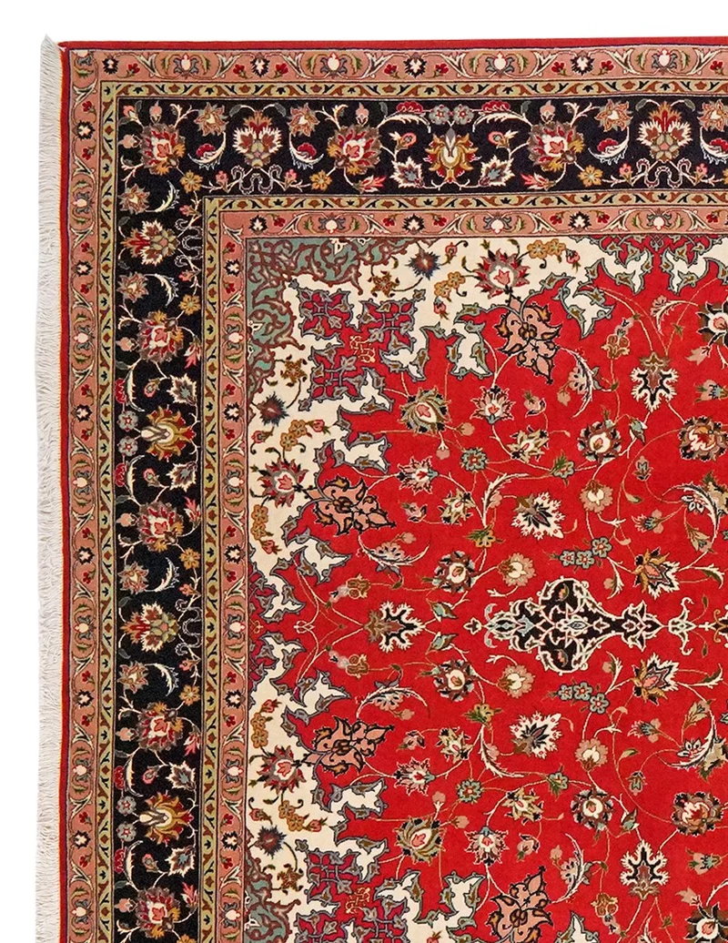 Tabriz 50 Raj · Handgeknüpft – Rot, 304x202 cm