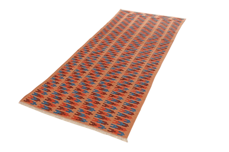 Kelim Gashgai · Handgewebt – Orange, 250x105 cm