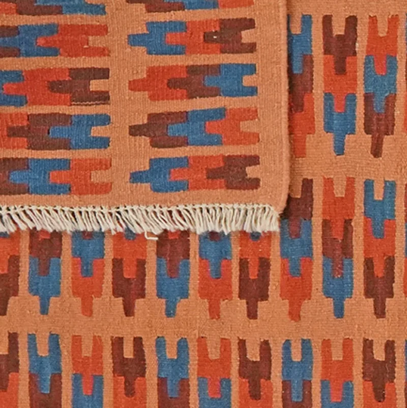 Kelim Gashgai · Handgewebt – Orange, 250x105 cm