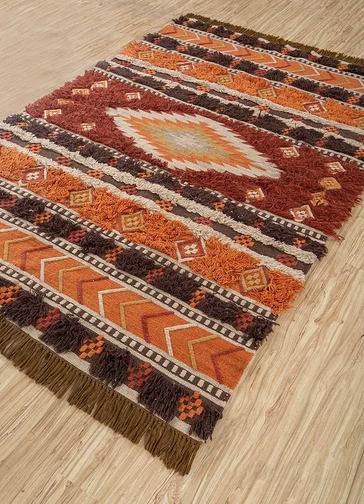 Wollteppich - 150 x 240 cm - orange