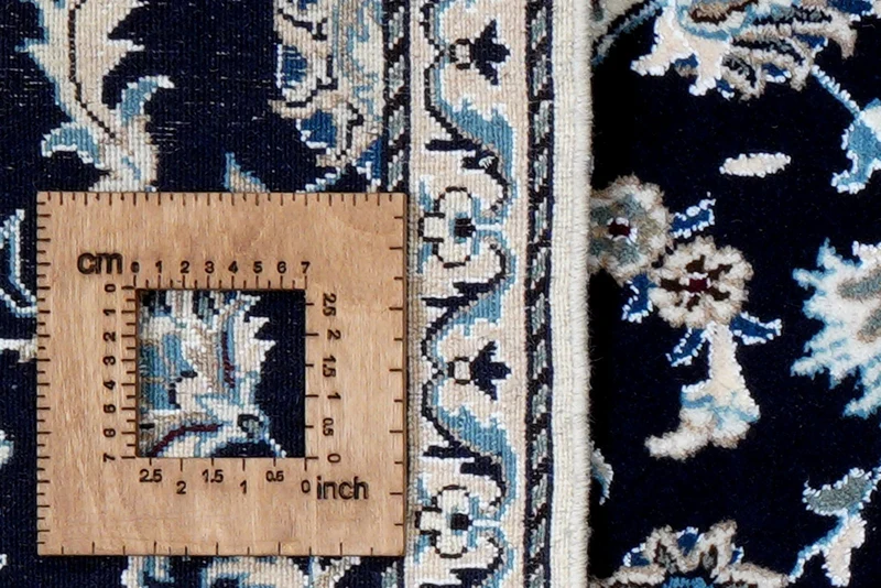 Nain 12La · Handgeknüpft – Blau, 289x75 cm