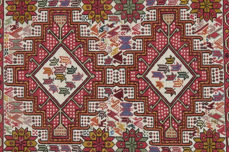 Sumak Shahsavan · Handgewebt – Beige, 92x80 cm