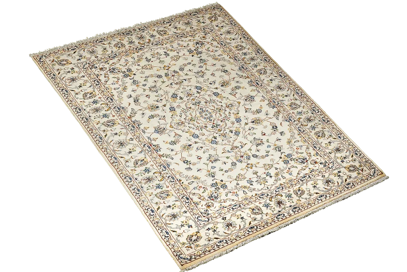 Kashan · Handgeknüpft – Beige, 210x141 cm