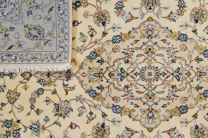 Kashan · Handgeknüpft – Beige, 210x141 cm