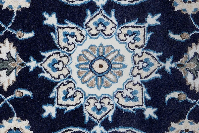 Nain 12La · Handgeknüpft – Blau, 136x67 cm