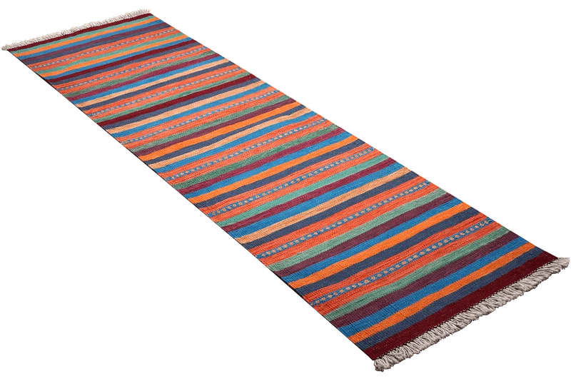 Kelim Gashgai · Handgewebt – Bunt, 194x57 cm
