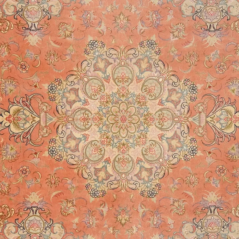 Tabriz 50 Raj · Handgeknüpft – Orange, 303x204 cm