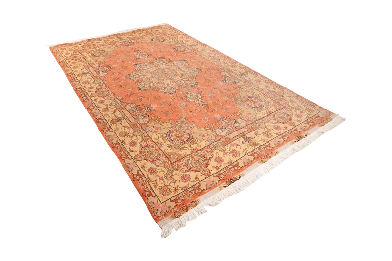 Tabriz 50 Raj · Handgeknüpft – Orange, 303x204 cm