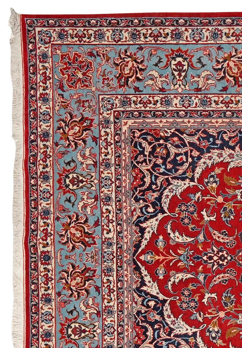 Isfahan · Handgeknüpft – Rot, 300x210 cm