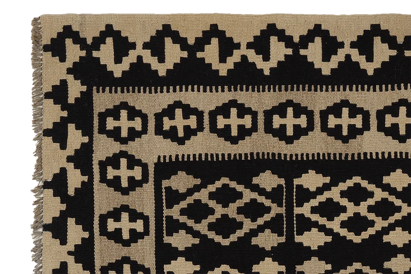 Kelim Gashgai · Handgewebt – Schwarz, 153x98 cm