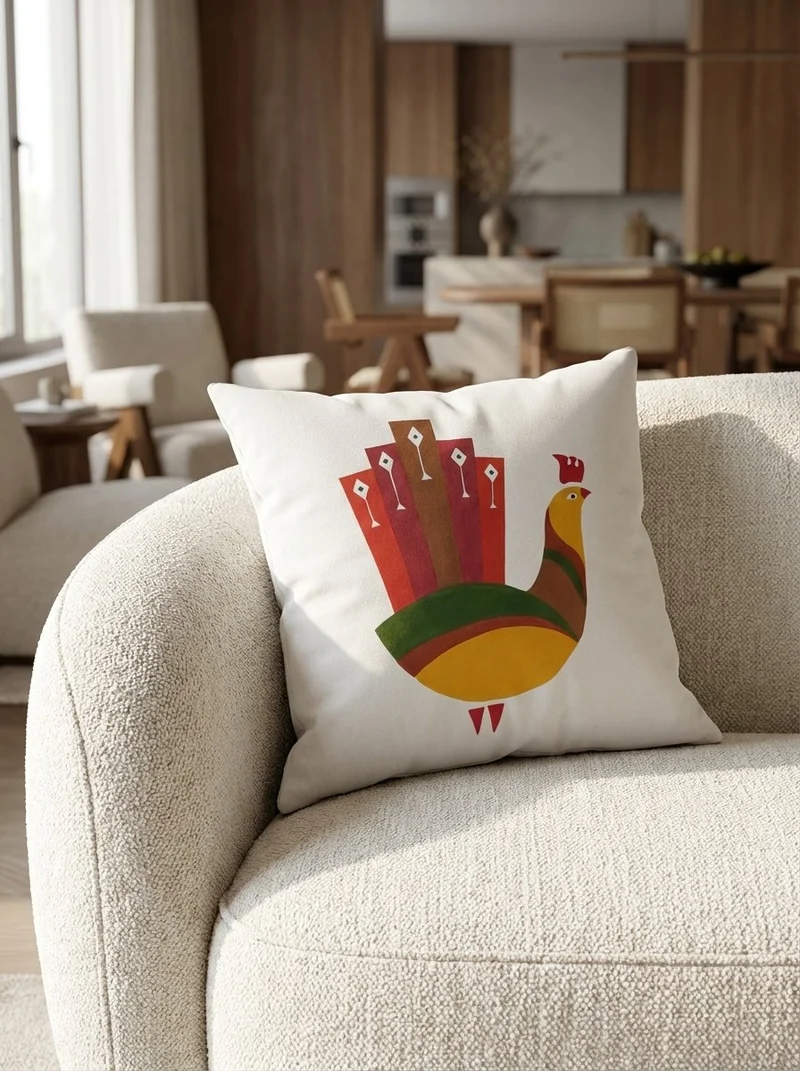 Kelim Kissen · Handgefertigt – Beige, 50x50 cm