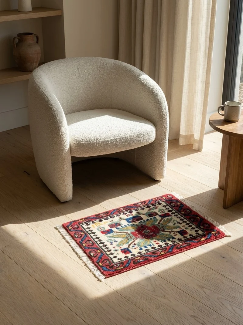 Afshar · Handgeknüpft – Beige, 29x41 cm