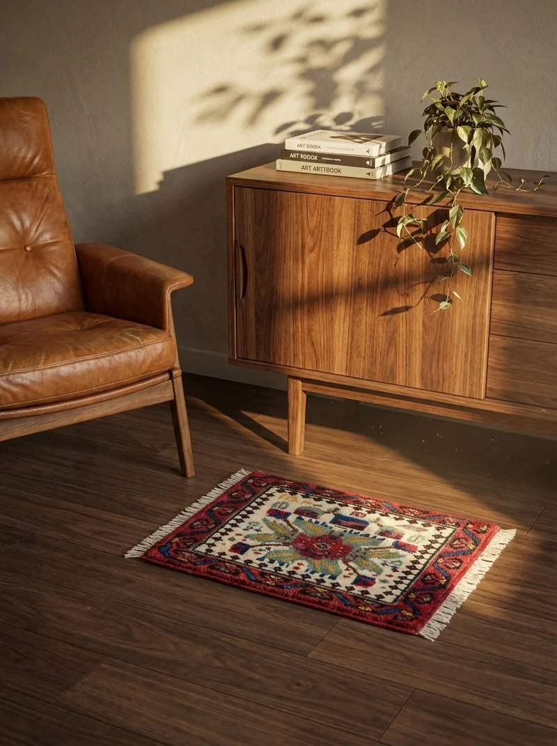 Afshar · Handgeknüpft – Beige, 29x41 cm