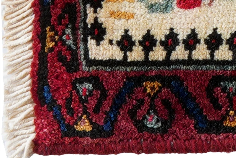 Afshar · Handgeknüpft – Beige, 29x41 cm