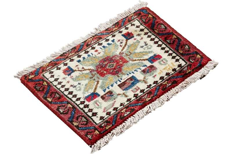 Afshar · Handgeknüpft – Beige, 29x41 cm