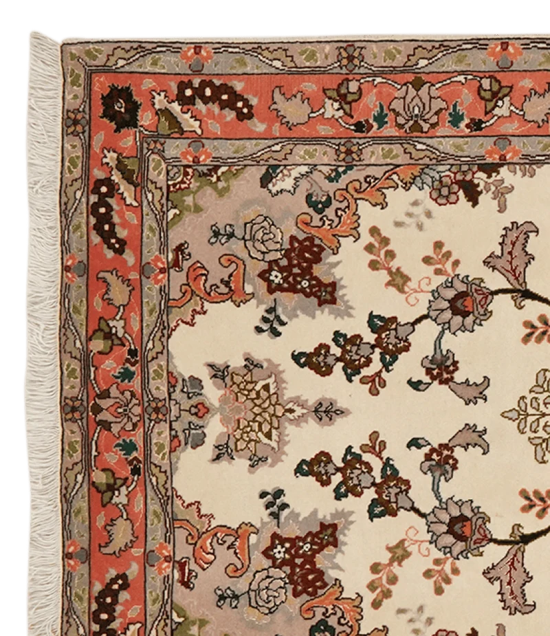 Tabriz 50 Raj · Handgeknüpft – Beige, 207x83 cm